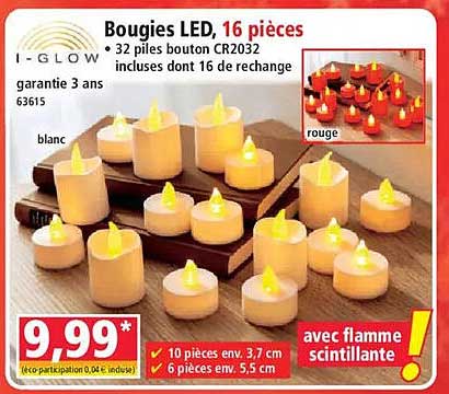 Bougies LED, 16 pièces