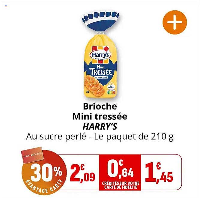 Brioche Mini tressée HARRY'S Au sucre perlé - Le paquet de 210 g