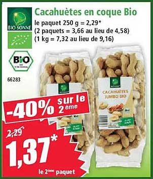 Cacahuètes en coque Bio