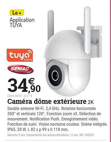 Caméra dôme extérieure 2K