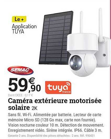 Caméra extérieure motorisée solaire 2K