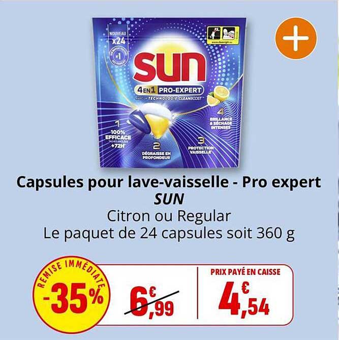 Capsules pour lave-vaisselle - Pro expert SUN