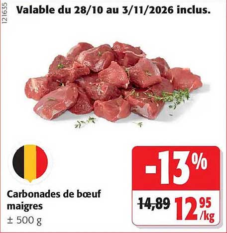 Carbonades de bœuf maigres ± 500 g