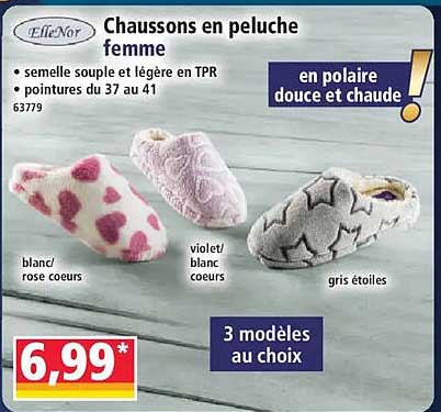 Chaussons en peluche femme