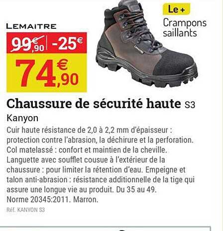 Chaussure de sécurité haute S3 Kanyon
