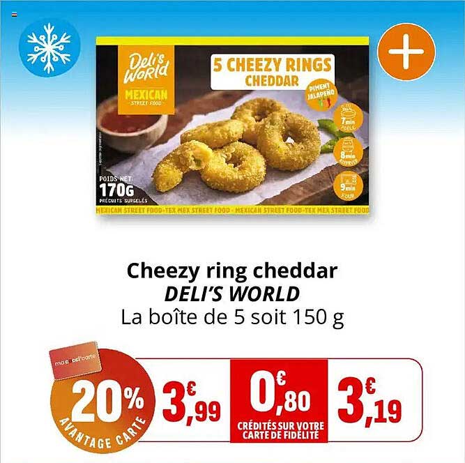 Cheezy ring cheddar DELI'S WORLD La boîte de 5 soit 150 g