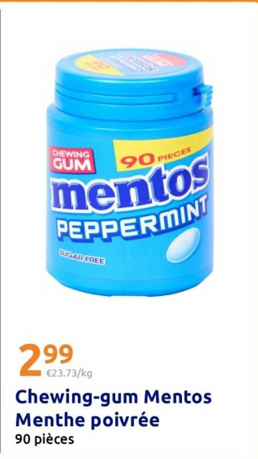 Chewing-gum Mentos Menthe poivrée