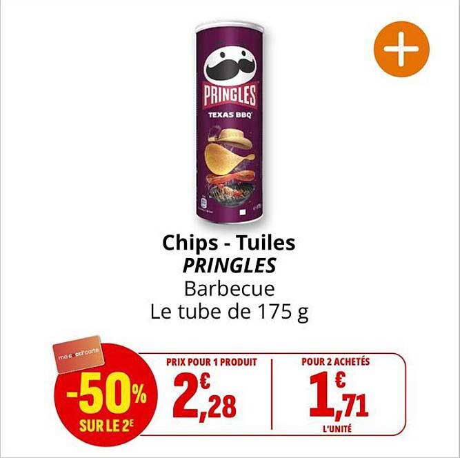 Chips - Tuiles PRINGLES Barbecue Le tube de 175 g