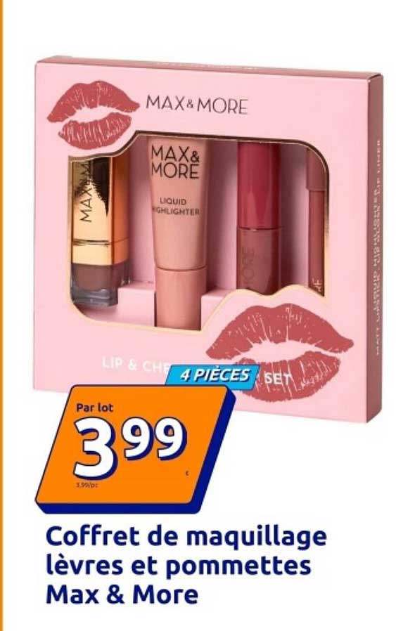 Coffret de maquillage lèvres et pommettes Max & More