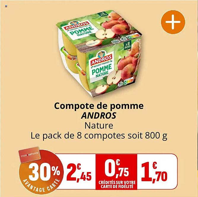 Compote de pomme ANDROS Nature