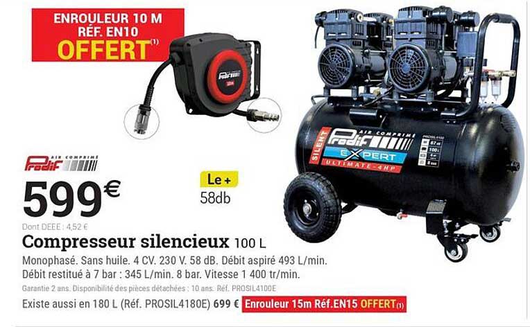 Compresseur silencieux 100 L