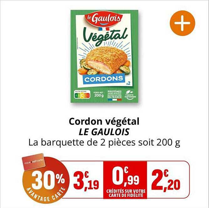 Cordon végétal LE GAULOIS La barquette de 2 pièces soit 200 g