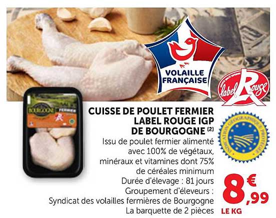 CUISSE DE POULET FERMIER LABEL ROUGE IGP DE BOURGOGNE