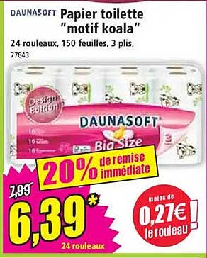 DAUNASOFT Papier toilette "motif koala"