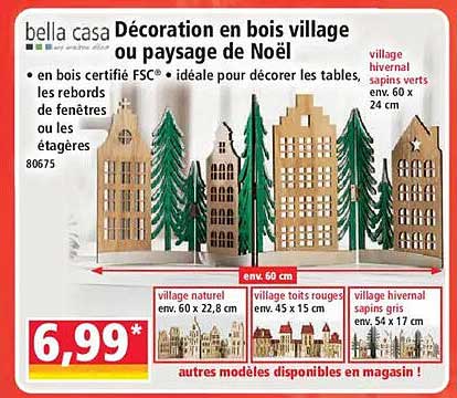 Décoration en bois village ou paysage de Noël