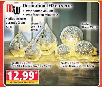 Décoration LED en verre