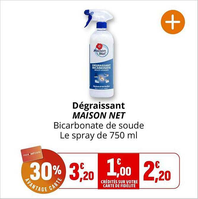 Dégraissant MAISON NET Bicarbonate de soude Le spray de 750 ml