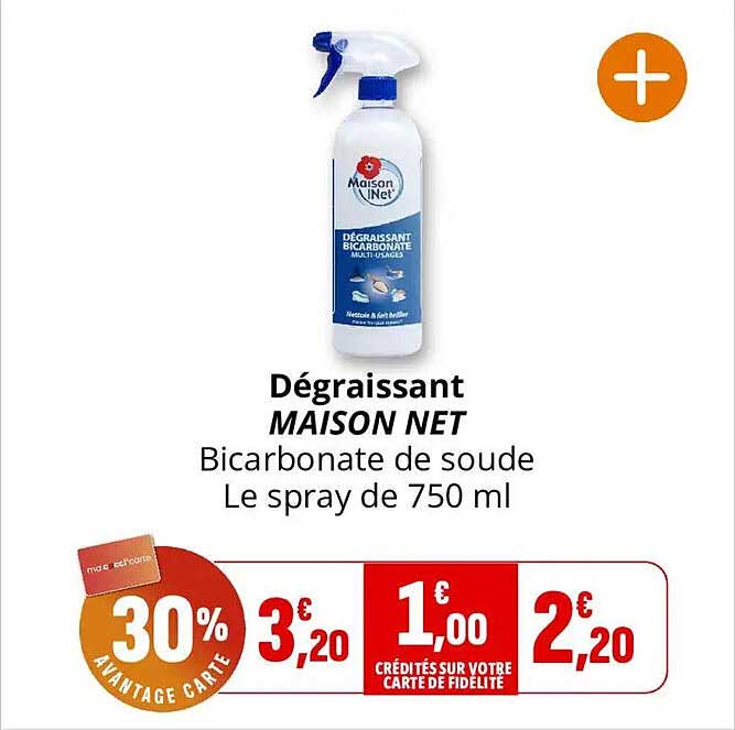 Dégraissant MAISON NET Bicarbonate de soude Le spray de 750 ml