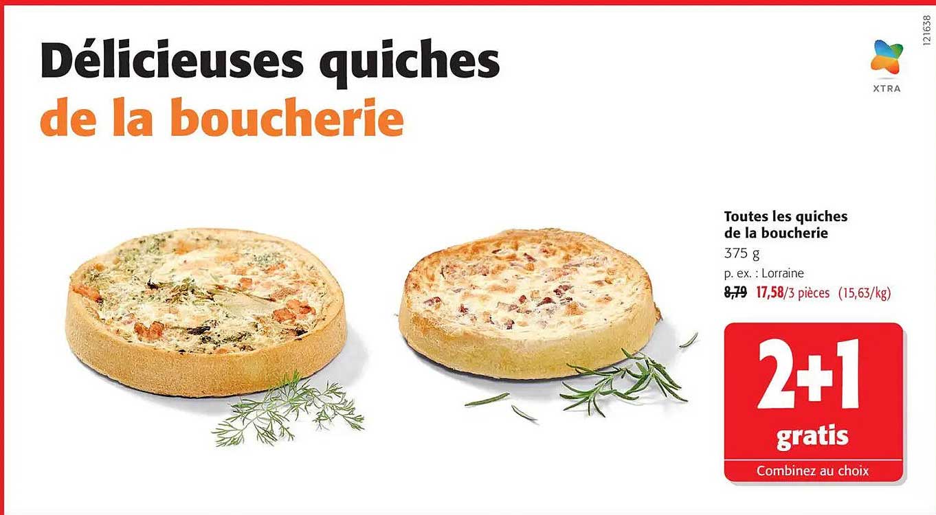 Délicieuses quiches de la boucherie