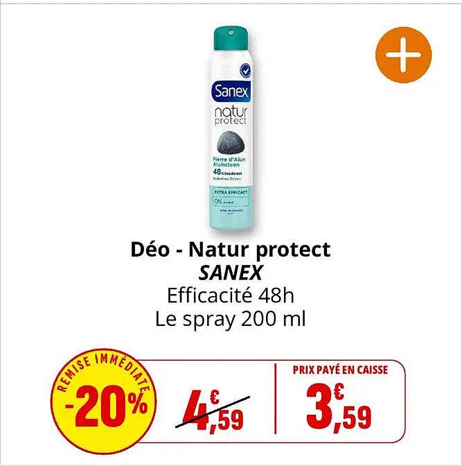 Déo - Natur protect SANEX Efficacité 48h Le spray 200 ml