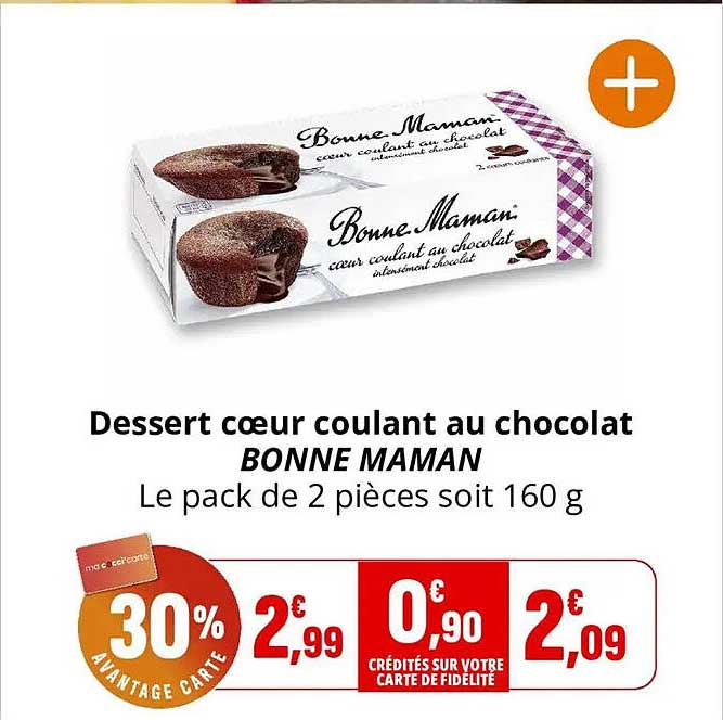Dessert cœur coulant au chocolat BONNE MAMAN