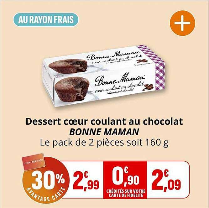 Dessert cœur coulant au chocolat BONNE MAMAN