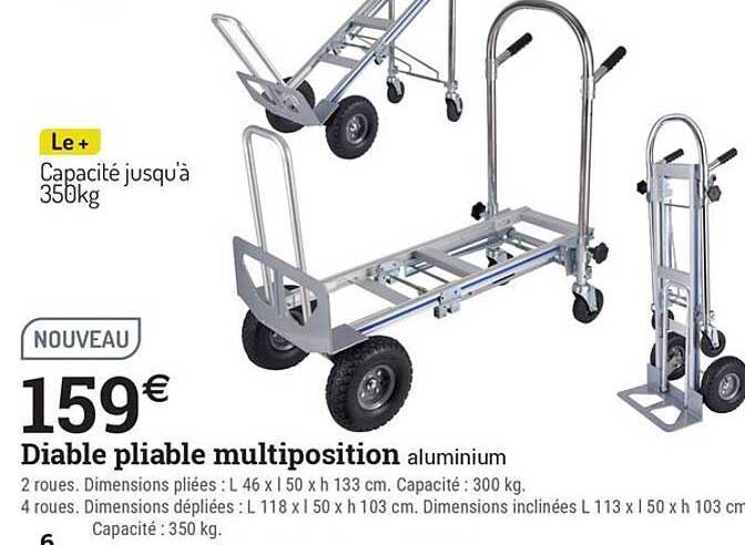 Diable pliable multiposition aluminium