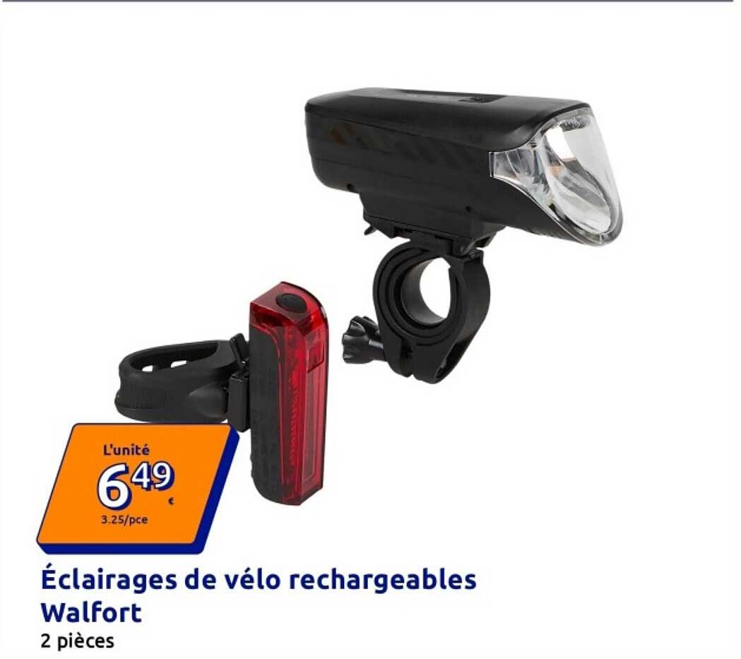 Éclairages de vélo rechargeables Walfort