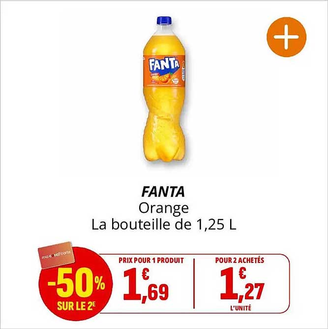 FANTA Orange La bouteille de 1,25 L