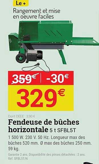 Fendeuse de bûches horizontale 5 t SFBL5T