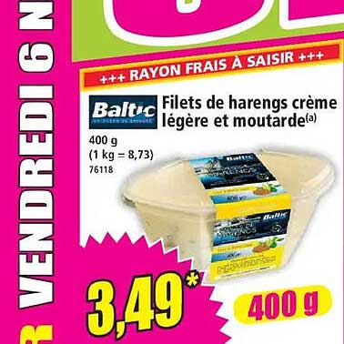 Filets de harengs crème légère et moutarde(a)