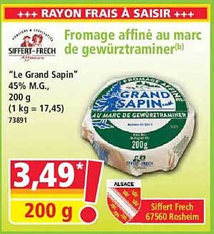Fromage affiné au marc de gewürztraminer(b)