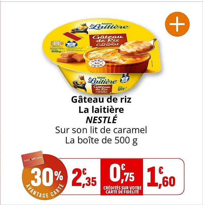 Gâteau de riz La laitière NESTLÉ Sur son lit de caramel La boîte de 500 g