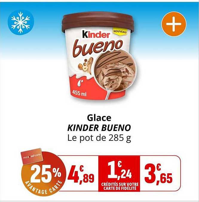Glace KINDER BUENO Le pot de 285 g