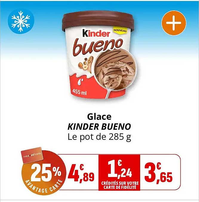 Glace KINDER BUENO Le pot de 285 g