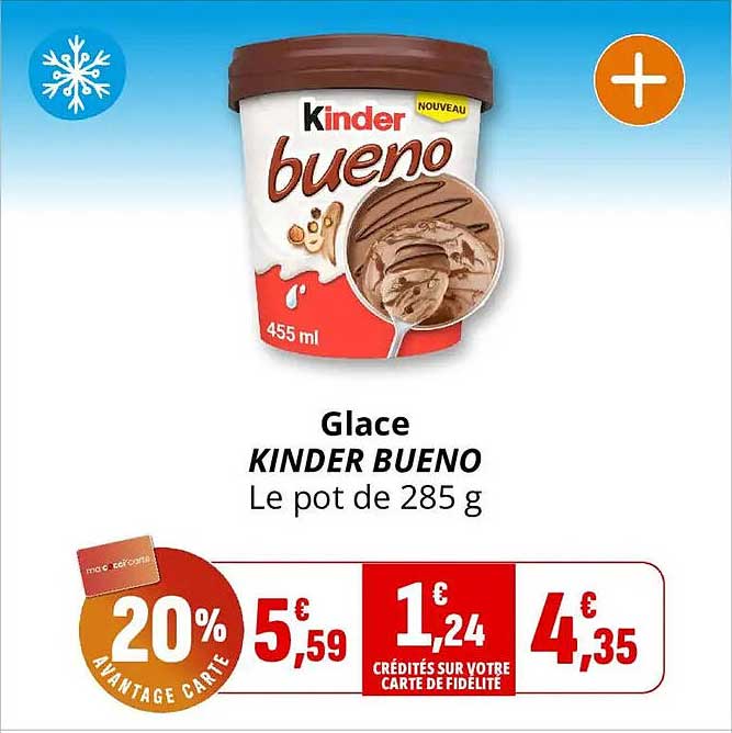 Glace KINDER BUENO Le pot de 285 g