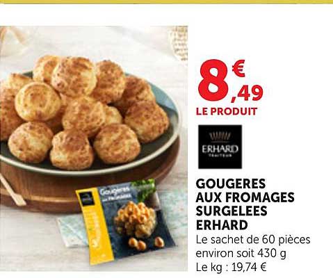 GOUGERES AUX FROMAGES SURGELEES ERHARD