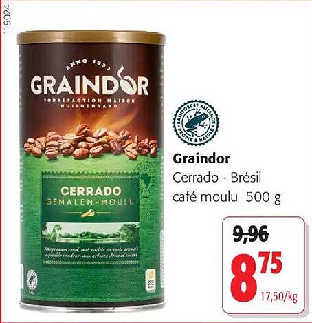 Graindor Cerrado - Brésil café moulu 500 g