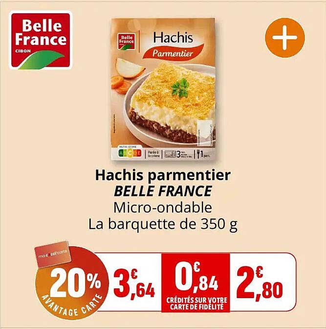 Hachis parmentier BELLE FRANCE Micro-ondable La barquette de 350 g