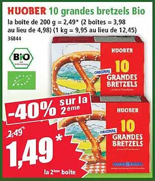 HUOBER 10 grandes bretzels Bio