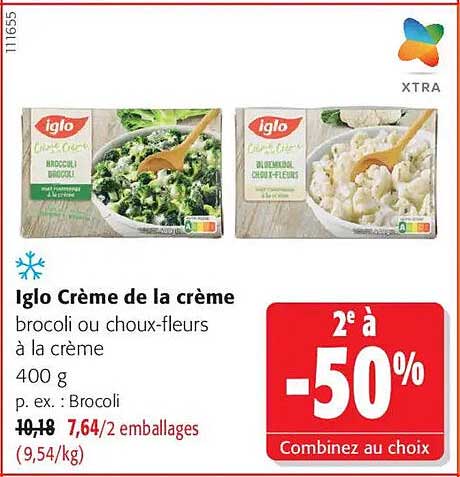 Iglo Crème de la crème brocoli ou choux-fleurs à la crème 400 g