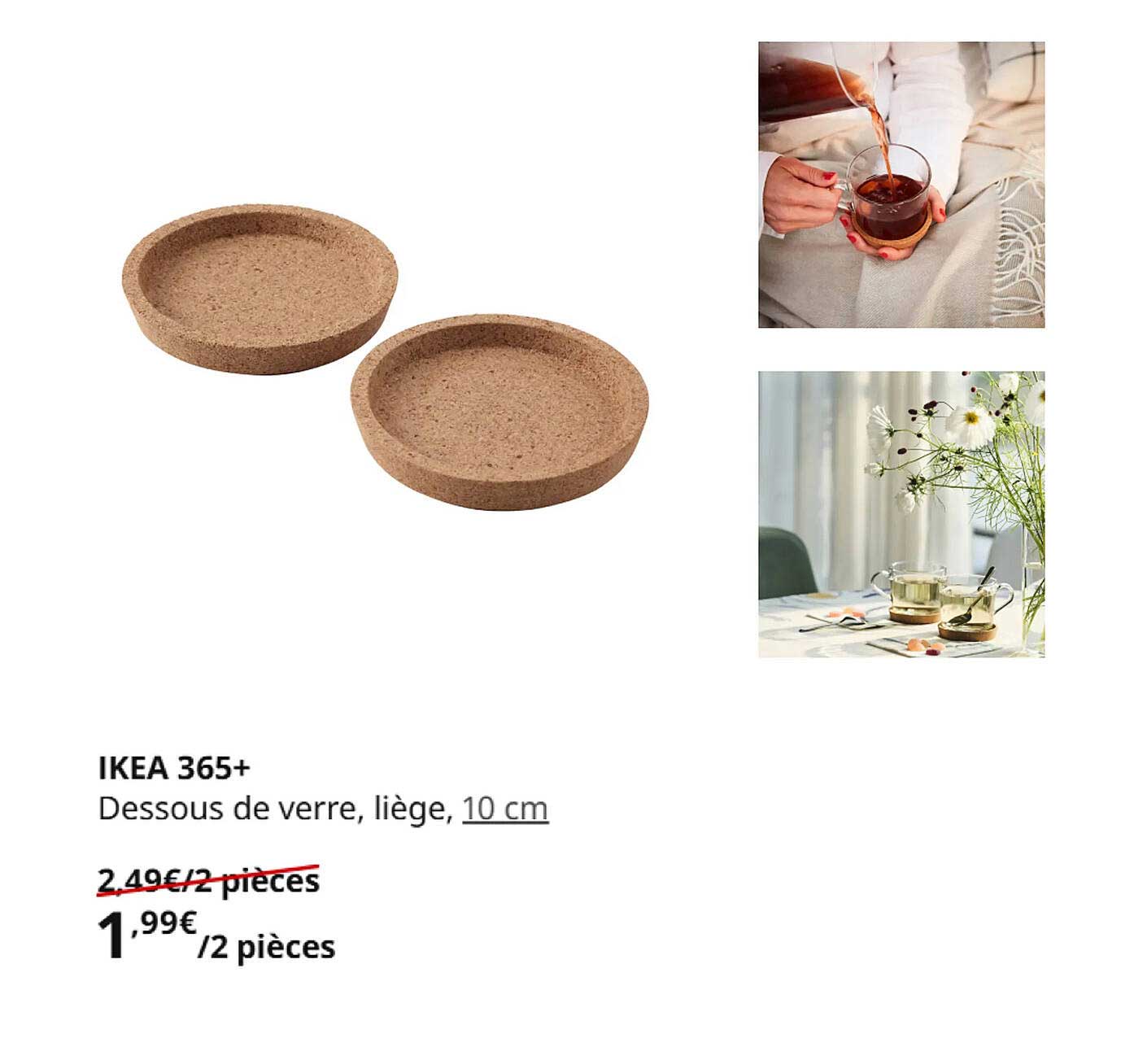 IKEA 365+ Dessous de verre, liège, 10 cm