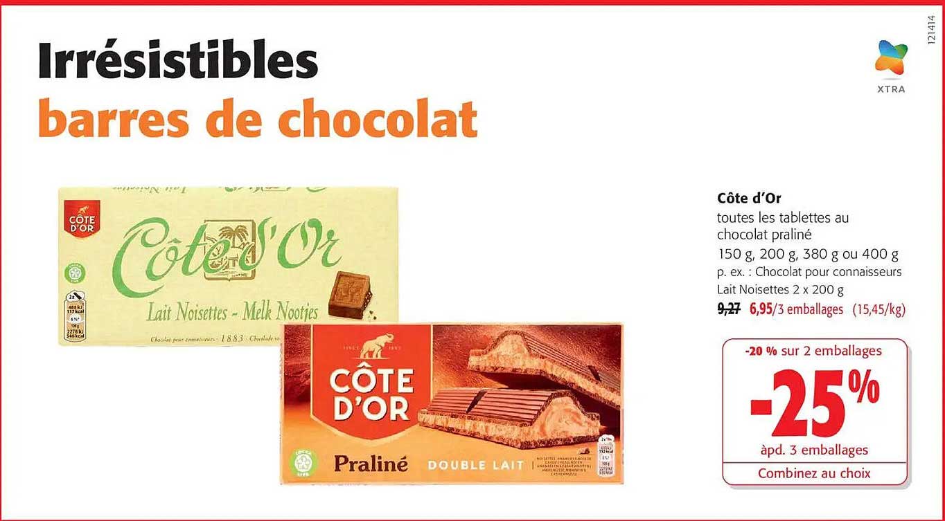 Irresistibles barres de chocolat