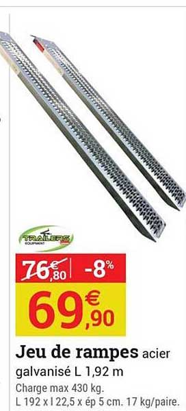 Jeu de rampes acier galvanisé L 1,92 m