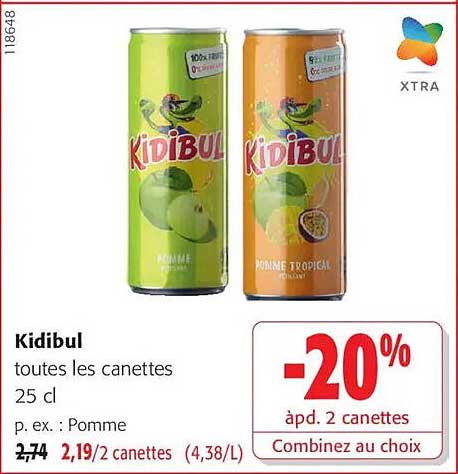 Kidibul toutes les canettes 25 cl