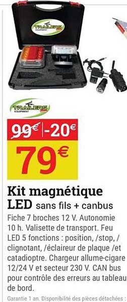 Kit magnétique LED sans fils + canbus