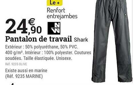 Le + Renfort entrejambes Pantalon de travail Shark