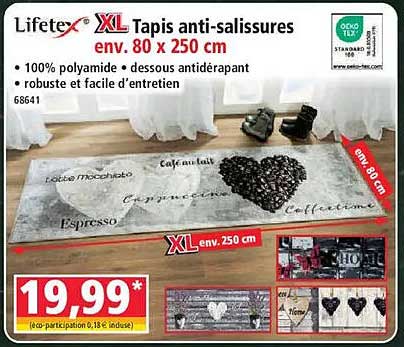 Lifetex XL Tapis anti-salissures env. 80 x 250 cm