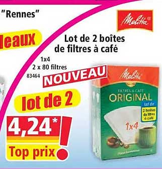Lot de 2 boîtes de filtres à café