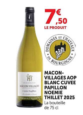 MACON-VILLAGES AOP BLANC CUVEE PAPILLON NOEMIE THILLET 2025
